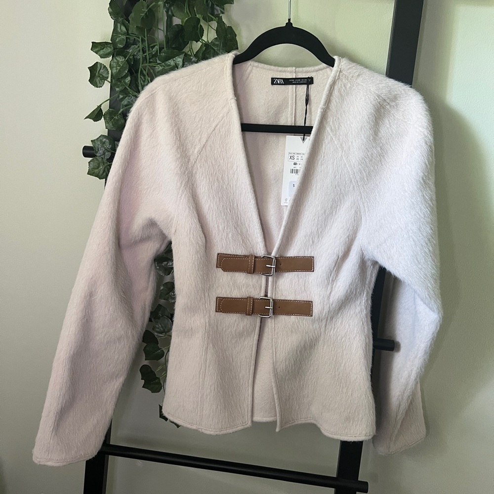 ZARA BELTED SOFT CARDIGAN SWEATER JACKET (XS) - Picture 6 of 9